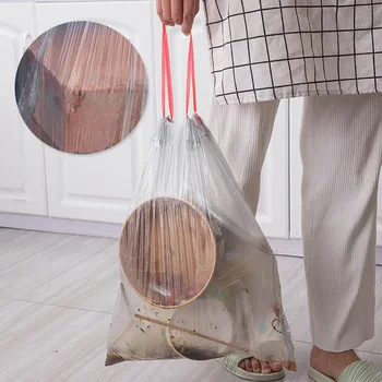 Namų ūkio nešiojamų sutirštės šiukšlių maišą raišteliu uždarymo virtuvės šiukšlių, šiukšlių maišelis vienkartinių didelių super atraminėms