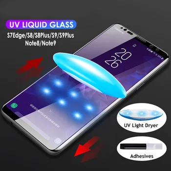 Nano Skystis UV Klijai Visiškai Grūdintas Stiklas Samsung S20 Ultra s10 5G S8 S9 Plus Screen Protector Galaxy Note 20 9 8 10 Pro Stiklo