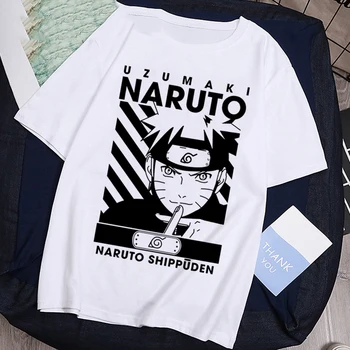 Naruto Uzumaki T-Shirt Moterims, Harajuku Vasaros trumpomis Rankovėmis Anime Grafinis T-Shirt 