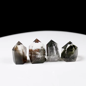 Natūrali Žalioji Phantom Kristalų šešiakampe taško kristalų skiltyje Gydymo Lazdelė Mineralinių Kristalų Namo Apdaila, Akmens Apdaila