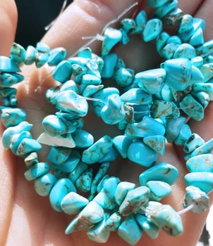 Natūraliai mėlyname Turquoises Drožlių Granules Needlwork Papuošalai Priėmimo 5mm-8mm Nereguliarus Žvyro pusbrangių Akmenų 