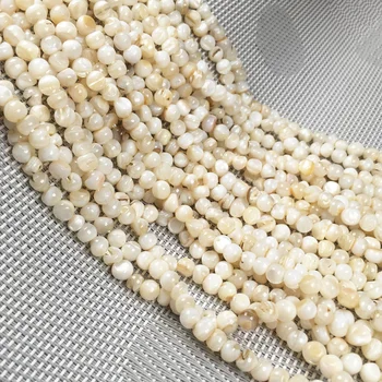 Natūralios Juostelės Korpuso Granulių Motina Perlų, Kriauklių Prarasti Apvalūs Karoliukai Papuošalai Priėmimo 