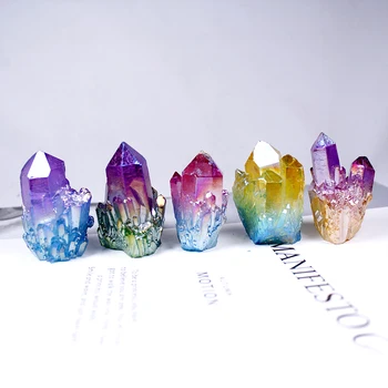 Natūralus Kvarco Kristalų spalva Grupių Mineralinių Pavyzdys Gydymo Nauja Kelių spalvų galvanizavimo akmens Namo Akmens Dekoras