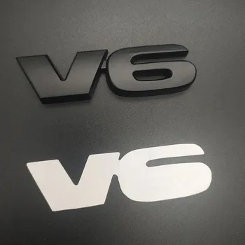 Nauja 3D Metalo Cinko Lydinys V6 Logotipas Auto Automobilių Lipdukas V-6 Variklis, Pasirašyti Galiniai Kamieno Įkrovos Tūris Lipdukai Automobiliams Stilius
