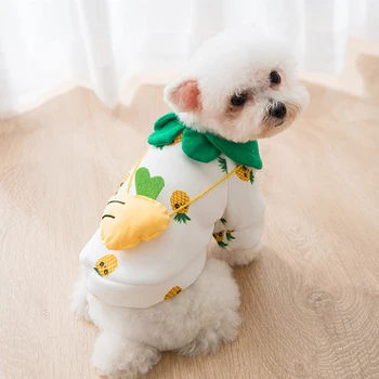Nauja rudens ir žiemos mielas megztinis šuniukas šuo stereo ananasų kuprinė mielas kvėpuojantis katė čihuahua pritaikytas drabužiai