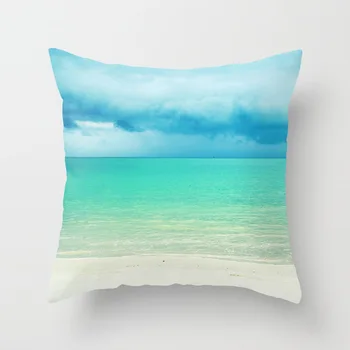 Nauja Vasaros Blue Beach Pagalvė Pagalvėlės Atveju Karšto Atogrąžų Ocean Palm Spausdinti Mesti Pagalvės Dangtelis Svetainės Sofa-Lova Apdaila Sėdynės