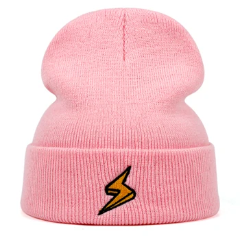 Nauja Versija žaibo siuvinėjimo vilnos skrybėlę mados lauko vėjo šiltą kepurę Pora laukinių kepurės lauko sporto, laisvalaikio bžūp