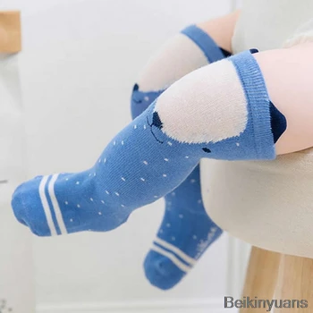 Naujagimio Bamblys kelio didelio kojinių Baby Girl Berniukas Kojinės anti slip Mielas Animacinių filmų Katės Fox kojų šildytuvus, Skirtas naujagimių, kūdikių Šiltas Ilgos Kojinės