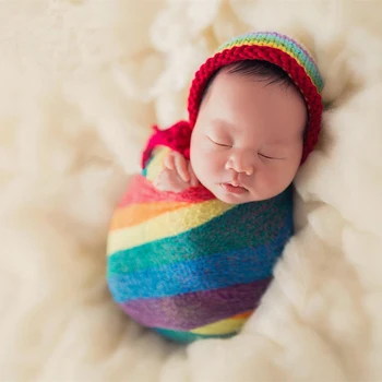 Naujagimių Fotografijų Rekvizitai Medvilnės Wrap Tampus Baby Wrap Antklodė Naujagimiui fotosesiją Kūdikių Fotografija