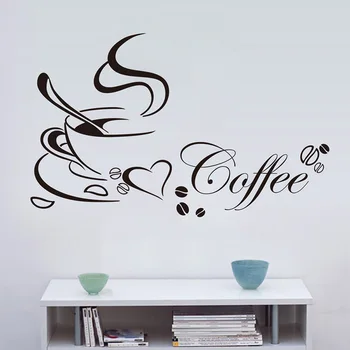 Naujai sukurta Kavos Puodelį, Romantiškas Vaizdas Siena Lipdukas Vinilo Namų Miegamojo Puošimas Cool #84319