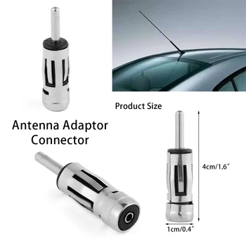 Naujas 1*4cm Automobilių Transporto priemonių Radijas Stereo ISO Din Sidabro Oro Antenos Stiebo Adapteris Jungties Lydinio Oro Plug