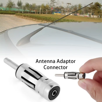 Naujas 1*4cm Automobilių Transporto priemonių Radijas Stereo ISO Din Sidabro Oro Antenos Stiebo Adapteris Jungties Lydinio Oro Plug