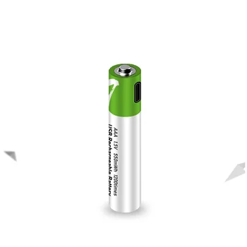 NAUJAS 1,5 V AAA USB įkrovimo 550 mWh li-ion baterijos AAA, Nuotolinio valdymo belaide pele + Kabelis