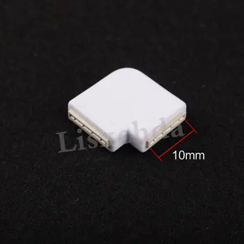 Naujas 2016 5x 4 pin LED Jungtis L Formos, jungiantis kampas stačiu kampu 10mm 5050 LED Juosta RGB Šviesos Spalva