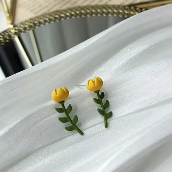Naujas 2020 sutartis Šviežias saldus gėlių mados Moterų Stud auskarai korėjos elegantiškas temperamentas maži auskarai Papuošalai