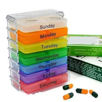Naujas 7 Dienų Tablečių Dėžutė Tabletes Atveju Konteineris Tablečių Savaitės Moteriška Skrybėlaitė Tablet Rūšiavimo Medicina Savaitės Talpinimo Konteinerių Organizatorius