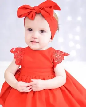 Naujas Arriavl Kalėdų Pynimas Raudonos Nėrinių Romper Suknelė Kūdikių Mergaičių Sesuo Princesė Vaikai Kalėdos Šalis Suknelės Medvilnės Naujagimių Kostiumas