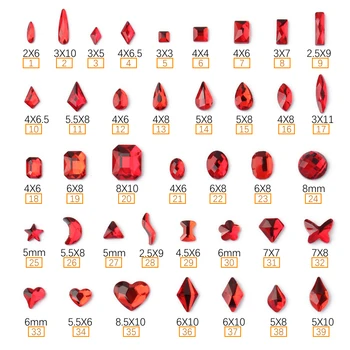 Naujas Butas pardavimui atgal kalnų krištolas Raudona Formos Kristalai 16 Stilių Nagų dailės Akmenys 3D Nagai Meno Asmeninę Apdaila