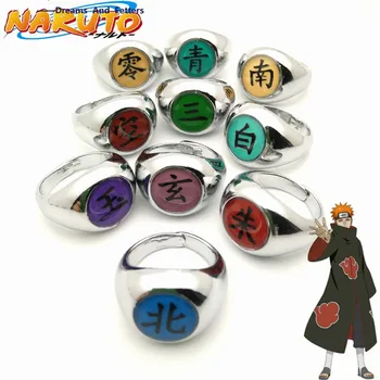 Naujas Hokage, Naruto Akatsuki Simboliu 10 Stilius Uchiha Itachi Skausmas Cosplay Rekvizitai Žiedai Ninja Deidara Orochimaru Kakuzu Priedai