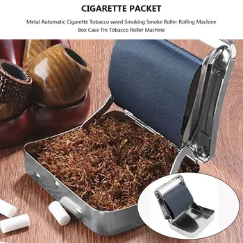 NAUJAS Kūrybinis Dizainas 88*79*22mm Metalo Automatinis Cigarečių Tabako piktžolių Rūkymo Dūmų Roller Valcavimo Mašinos Langelį Atveju Alavo