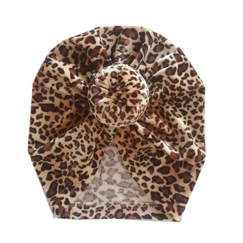 Naujas Leopard Print Skrybėlę su Apvalus Kamuolys Mazgas Naujagimiui Bamblys Apsidraudimo Bžūp Turbaną Kūdikių Mergaitės, Plaukų Aksesuarų, Nuotraukų Rekvizitai