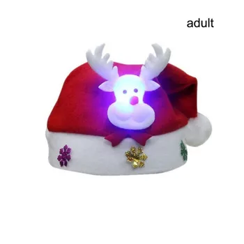 Naujas Linksmų Kalėdų Suaugusiųjų Vaikas LED lemputės Cokolis Santa Claus Sniego Briedžių Vaikų Skrybėlę Kalėdų Dovana
