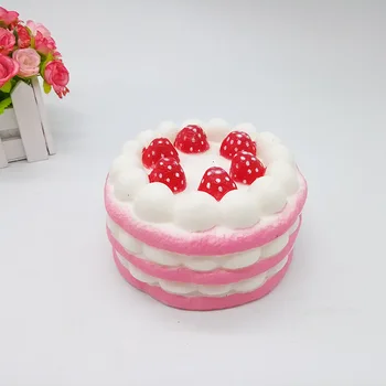 Naujas lėtai rikošetas žaislas gražus Plonas anti-stresas braškių mini tortas, lėtai rikošetas ledų bite bite pu modeliavimas rainbo