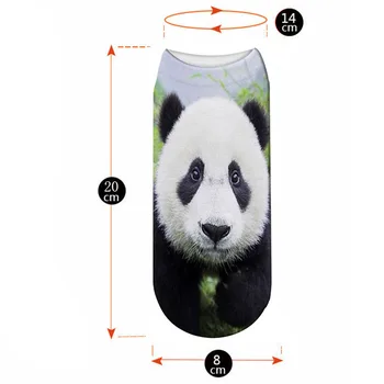 Naujas Mados 3D Atspausdintas Panda Gyvūnų Kojinės Moterims Vaikas Giant Panda Juokinga Medvilnės Trumpas Kulkšnies Kojinės Laimingas Kawaii Unisex Mielas Kojinės