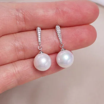 Naujas Mados AAA+ Cirkonis Kristalų Tabaluoti Auskarai Klasikinis Elegantiškas White Pearl Drop Auskarai Moterims Perlas Vestuvių Papuošalai, Dovanos