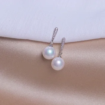 Naujas Mados AAA+ Cirkonis Kristalų Tabaluoti Auskarai Klasikinis Elegantiškas White Pearl Drop Auskarai Moterims Perlas Vestuvių Papuošalai, Dovanos