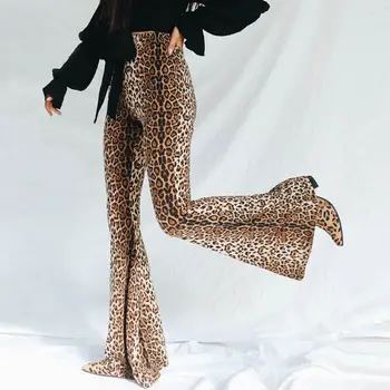 Naujas Mados Moterų Gyvūnų Leopardas Spausdinti Kelnės Aukštu Juosmeniu Moterų Raketos Kelnės Mados Street Wear