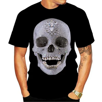 Naujas Mens Kaukolė T Shirts gyvūnų Kaukolės 3dt -Marškinėliai Vyrams, Stalviršiai, Hip-Hop 3d Spausdinimo Kaukolė O-Kaklo marškinėliai vaiko marškinėliai