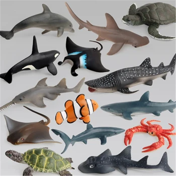 Naujas Modeliavimo vandenyno Gyvūnams Modelis Žaislai Banginis Ryklys, Jūros vėžlių Nustato Gyvūnų Plastikinių figūrėlių, Švietimo Žaislas Paveikslas Dovanų