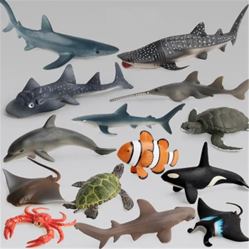 Naujas Modeliavimo vandenyno Gyvūnams Modelis Žaislai Banginis Ryklys, Jūros vėžlių Nustato Gyvūnų Plastikinių figūrėlių, Švietimo Žaislas Paveikslas Dovanų