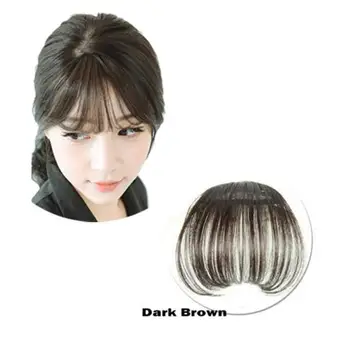Naujas Moterų Įrašą Kirpčiukai Plaukų Pratęsimo Pakraštyje Hairpieces False Sintetinių Plaukų Clips Priekiniai Tvarkingas Bang SCI88