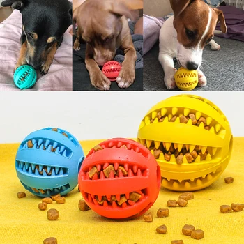 Naujas Naminių Žaislų, 5CM Šuns Žaislai Interaktyvus Elastingumą Kamuolys Natūralaus Kaučiuko Ištekėjimo Kamuolys Dantis Valyti Kamuolys Kačių ir Šunų Kramtyti Interaktyvūs Žaislai