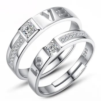Naujas prabangus minimalistinio S925 atidaryti kelias pasirinkimas papuošalai pora sužadėtuvių, vestuvių dovana žiedas