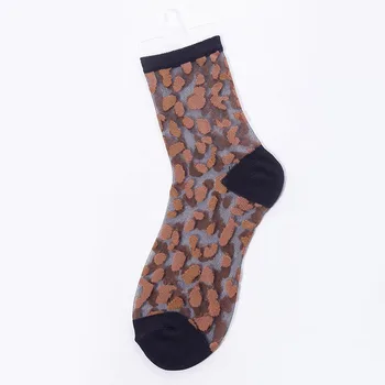 Naujas Produktas Pavasario Vasaros Skaidraus Krištolo Šilko Kojinės Moterims Seksualus Leopard Grūdų Mados Atsitiktinis Kvėpuojantis Calcetines Mujer