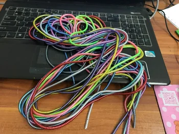 Naujas Reglamentavimas Blizgančiais 1.4 M 3 in 1 TPU spiralės USB Įkrovimo kabelis laido saugiklis kabelis vijurkas 