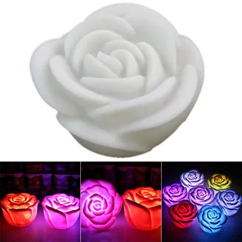 Naujas Romantiškas Keitimas LED Plūduriuojantis Rožių Žiedų Žvakės Naktį Šviesos Vestuvių Dekoravimas DNJ998