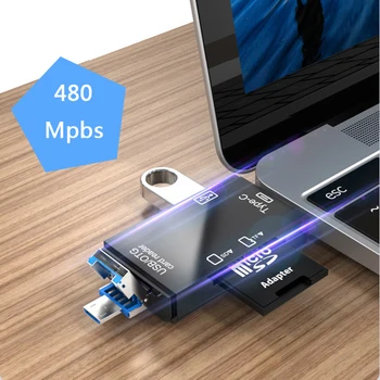 Naujas SD TF Kortelių Skaitytuvas USB 2.0 Micro USB 