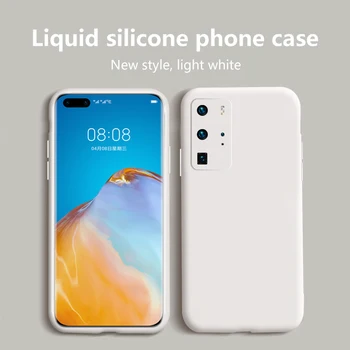 Naujas Skysto Silikono Minkštas Telefono Dangtelį Atveju, Huawei P40 Pro 30 P20 Lite Garbę 20 8X 9X P Smart Z Plius Y9 Premjero 2019 Nova 5T