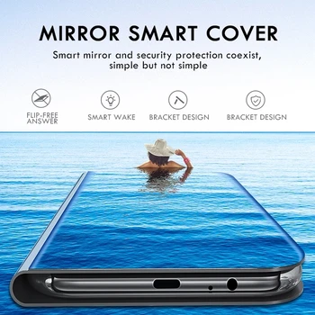Naujas Smart Veidrodis Telefoną Atveju Huawei P40 30 P20 Mate 30 20 10 Pro Lite Y5 Y6 Y7 Y9 Premjero 2019 P Smart Plus 2019 Z 2018 Dangtis