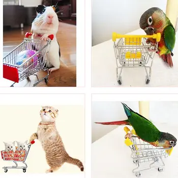 Naujas Spalvingas Juokinga Mini Parduotuvė Pirkinių Krepšelį Vežimėlio Naminių Paukščių Papūga Žiurkėnų Žaislas Didmeninės