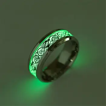 Naujas Sprogimo Šviesos Žiedai Žiedas Liuminescencinės Papuošalai Unikalūs Dragon Dizaino, Mados Žiedas Classic Nerūdijančio Plieno Kasdien Dropship