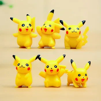 Naujas Stilius 6pcs/set 3-3.5 cm Mini Animacinių filmų Pikachued Pav Pokemoned Duomenys Animacinių filmų Pvc Veiksmų Skaičiai Žaislai Vaikams P28