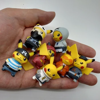 Naujas Stilius 7pcs/set 3-3.5 cm Mini Animacinių filmų Pikachued Pav Pokemoned Duomenys Animacinių filmų Pvc figūrėlių, Žaislai Vaikams