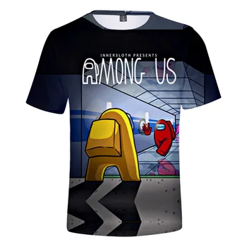 Naujas Žaidimas Tarp Mūsų marškinėliai trumpomis Rankovėmis Animacinių filmų Vaikiški marškinėliai Berniukams 3D Atspausdintas Viršūnes Impostor Grafinis Hip-Hop Unisex Drabužiai