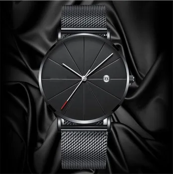 Naujausia Paprasta Vyrų Nerūdijančio Plieno Žiūrėti Klasikiniai Kvarco Data Laikrodžiai Verslo Atsitiktinis Akių Diržas Vyriškas Laikrodis Relogio