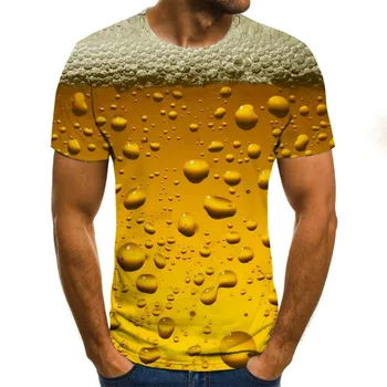 Nauji karšto pardavimo vyrų ir moterų juokinga alaus viršūnes 3D spausdinimo trumpas rankovėmis viršūnes T-shirt marškinėliai gatvės mados trumparankoviai viršų